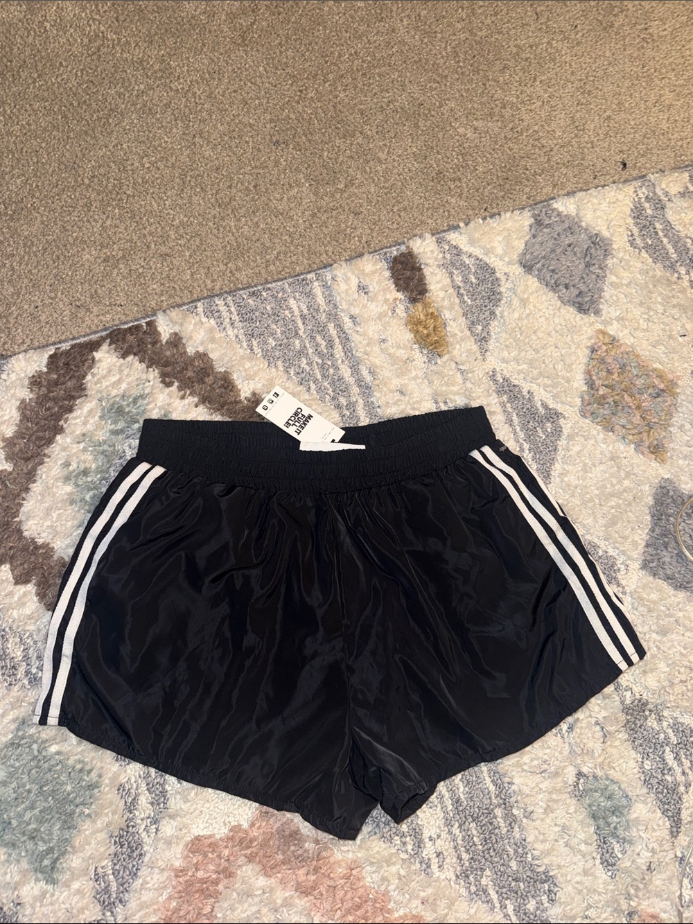 Jolie & Joy Black Athletic Shorts with White Side Stripes - Women